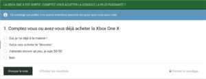 Sondage : Comptez-vous acheter la Xbox One X ?